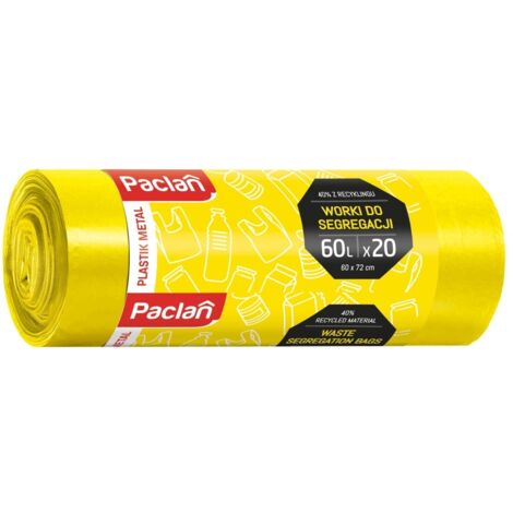Bolsas de basura Paclan 60 l 20 unidades 139310 amarillas (1/2)