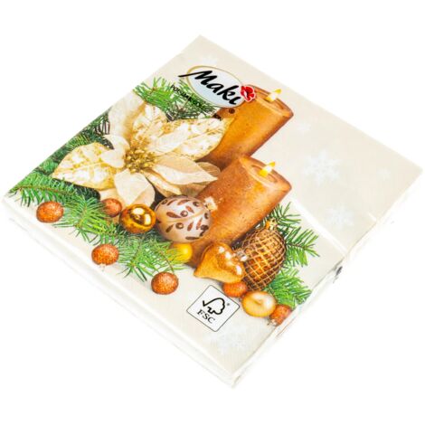 Servilletas decorativas para Navidad - Servilletas navideñas con flor de Pascua (1/2)