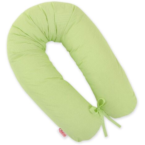 Almohada de embarazo más larga para que las embarazadas duerman + funda extraíble - Rayas verdes