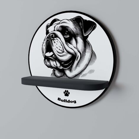 BULLDOG DOG Estante redondo negro (1/5)