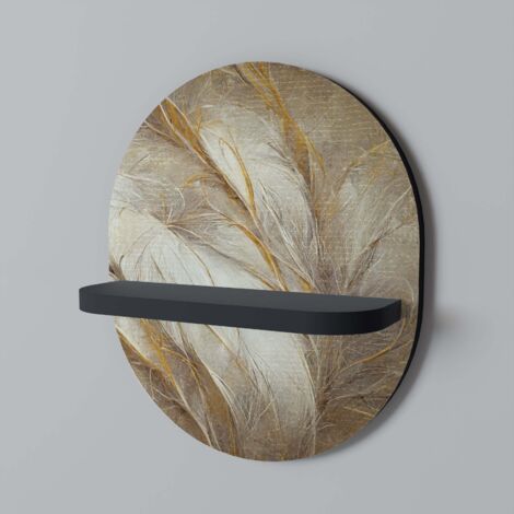 PLUMAJE SUAVE Estante Ovalado Negro (1/5)