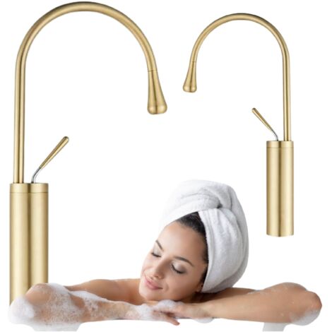 GRIFO DE LAVABO GIRATORIO ALTO S-1154G DORADO (1/5)