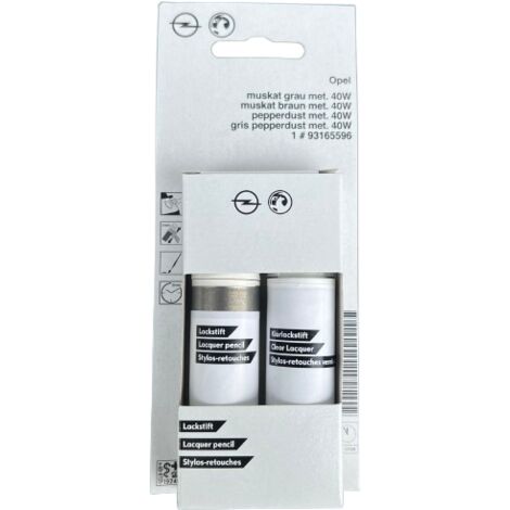 Pintura de retoque original OPEL 40W (Z40W): Pintura para coche + Barniz transparente 2x12 ml