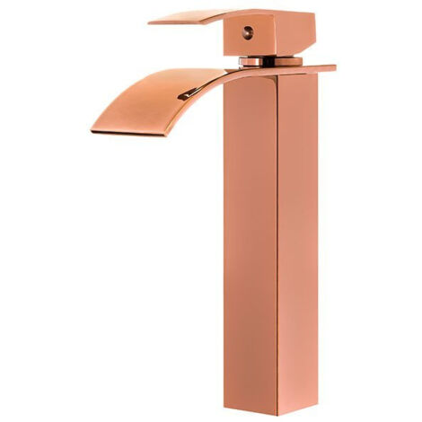 GRIFO DE BAÑO ALTO CASCADE SEM-1001GD ORO ROSA (1/4)