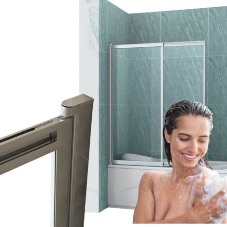 Mampara de baño Spencer de 2 hojas, 85x150, extensible, cromada