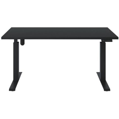 Escritorio eléctrico de altura regulable negro 138 x 68 cm (1/5)
