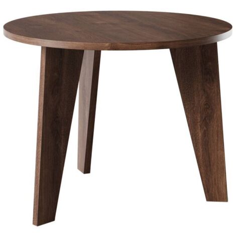 Mesa redonda ROSE Ø90 cm para cocina, salón o comedor, roble chocolate (1/3)