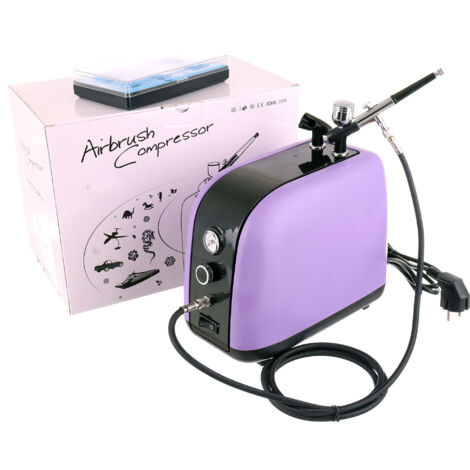 COMPRESOR DE MODELADO VENTILADOR SILENCIOSO AEROGRAFO DE PARADA AUTOMÁTICA 0.3MM (1/4)