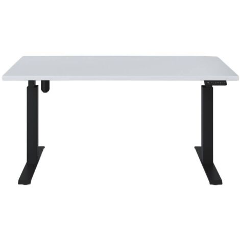 Escritorio eléctrico de altura regulable blanco 138 x 68 cm (1/5)