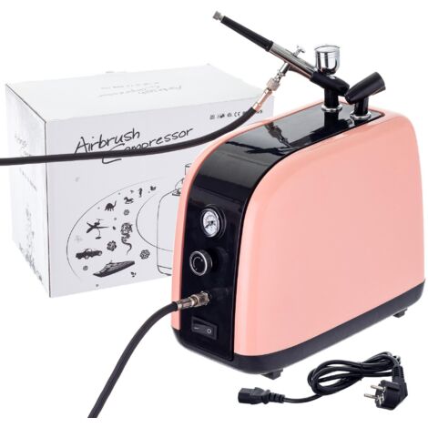 Compresor de modelo silencioso con ventilador de parada automática y boquilla para aerógrafo de 0,3 mm. (1/5)