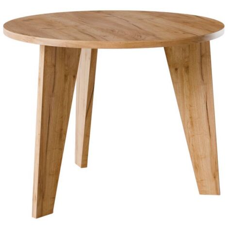 Mesa redonda ROSE Ø90 cm para cocina, salón o comedor. Roble artesanal. (1/3)