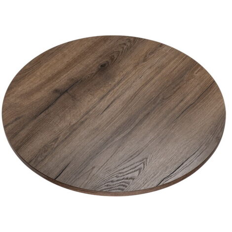 Tablero de mesa laminado roble chocolate, redondo, diámetro 90 cm, para mesa o mesa de centro