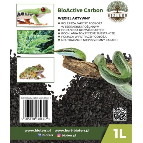 Carbón activado BioActive Carbon 1l - Aditivo de sustrato para terrarios de plantas