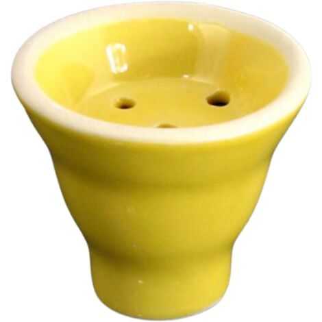 Cazoleta para shisha de cerámica pequeña amarilla