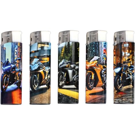 Juego de 5 encendedores de gas piezoeléctricos clásicos para motocicletas deportivas (1/2)