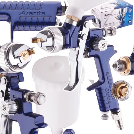 PISTOLA PULVERIZADORA AUARITA HP BOQUILLA DE 1,3 MM TANQUE DE 600 ML BARNICES (1/5)