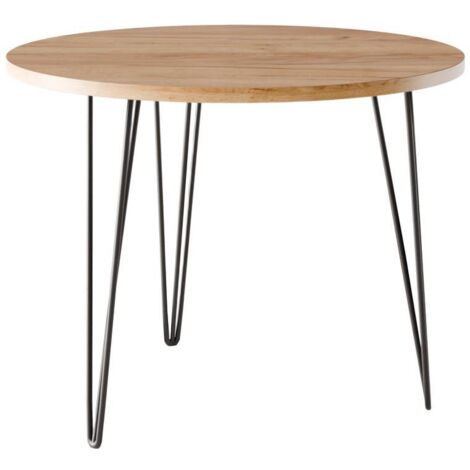 Mesa redonda MIKA Ø90 cm para cocina, salón, comedor Roble Artesanal
