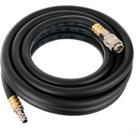 MANGUERA NEUMÁTICA DE GOMA PARA COMPRESOR 5M 10MM ACOPLAMIENTOS RÁPIDOS
