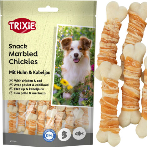 Premios para perros en forma de cubos con pollo y bacalao, pollitos jaspeados Trixie 100 g