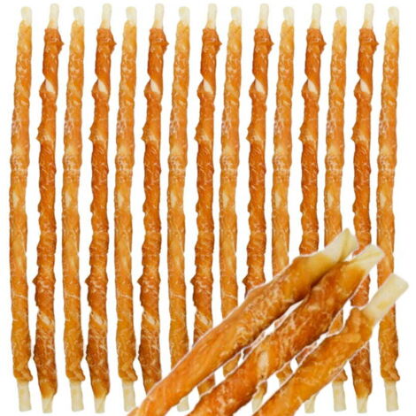 Premio para perros, snack Palitos de piel de pollo 30cm Woof&Miao 500g