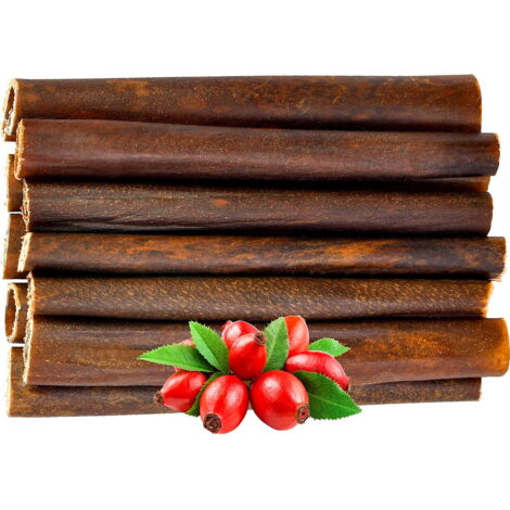 Golosina masticable natural para perros: palitos de colágeno de res deshidratado, marca Petmex, 10 unidades. (1/3)