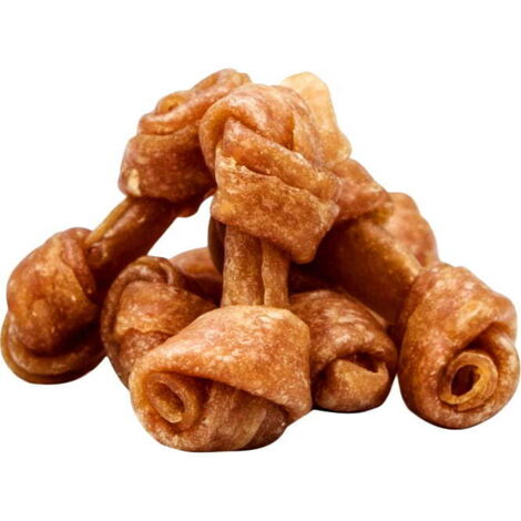 Premio para perros, snack con hueso atado con pechuga de pollo Woof&Miao 500g