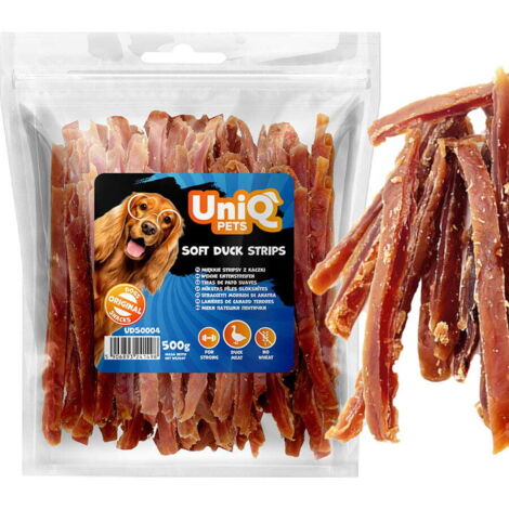 Delicia, snack para perros, tiras de pato blando (94%) UniQ 500 g (1/4)