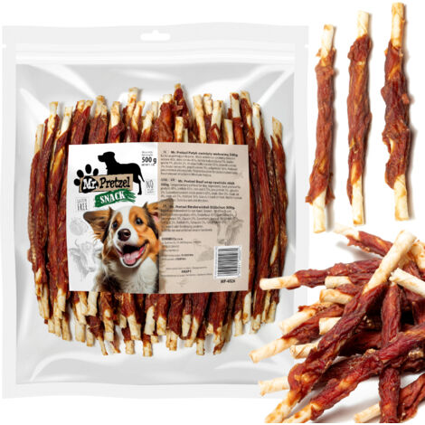 Delicias, snack para perros Palito envuelto en Ternera Mr. Pretzel 500g