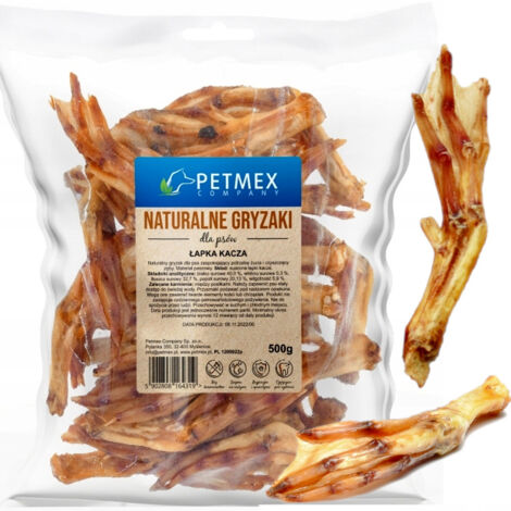 Delicadeza, masticable natural para perros Patas de Pato, Petmex 500g