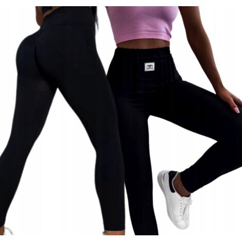 MALLAS DE MUJER DE MODA CON CINTURA ALTA Y LOGO AISLANTE PARA GIMNASIO Y FITNESS (1/3)