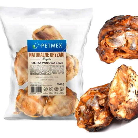 Golosina masticable natural para perros, carne de res seca y nabo Petmex 5 piezas (1/4)