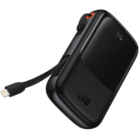 Baseus Qpow Pro Overseas Edition Powerbank de 10000 mAh y 20 W + cable USB-C de 3 A - Negro (1/5)