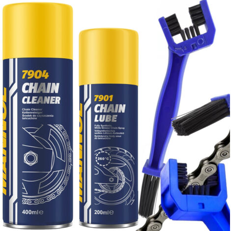 KIT LUBRICANTE MANNOL PARA LIMPIEZA DE CADENAS DE MOTOCICLETA Y BICICLETA