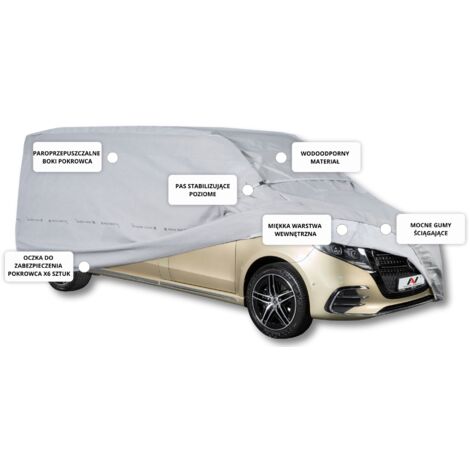 Funda para coche VAN XL 510-540 Lona para coche Exclusiva Cinturones SUAVES