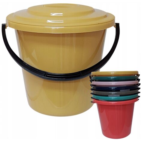 Cubo doméstico de plástico de 10 litros con tapa y báscula. (1/5)