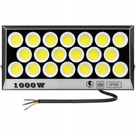 POTENTE LÁMPARA PARA GARAJE, JARDÍN, FACHADA, 1000W, IP66, DURADERA, LEDS COB (1/5)