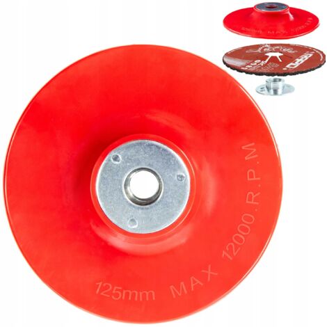 ADAPTADOR DE DISCO DE FIBRA FLEXIBLE PARA DISCO DE AMOLADORA M14 125 mm (1/5)