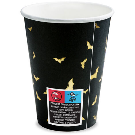 Vasos de papel para truco o trato de Halloween, 220 ml, 6 uds.