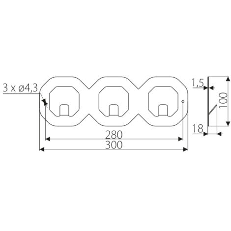 Percha WS40, HEXAGON, estructura negra