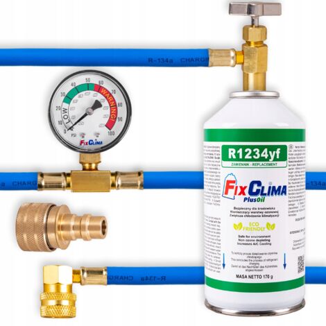 KIT DE RECARGA DE AIRE ACONDICIONADO R1234YF + ADAPTADOR