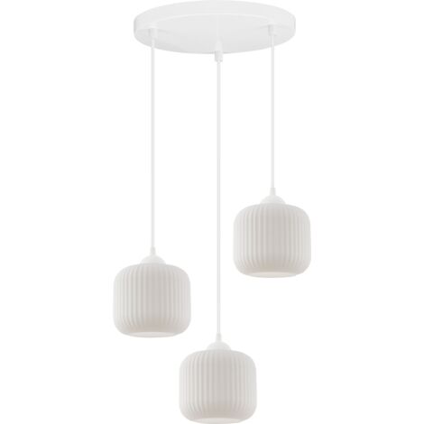 LÁMPARA COLGANTE RIFFLE BLANCA 3 PANTALLAS CILINDRICAS PLANAS BLANCAS E27
