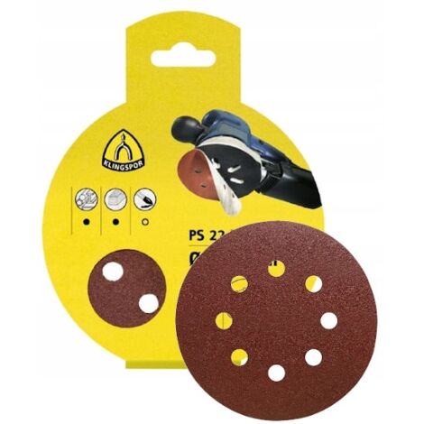 DISCO DE LIJA 125 mm P120 8 agujeros VELCRO 5 uds. (1/2)