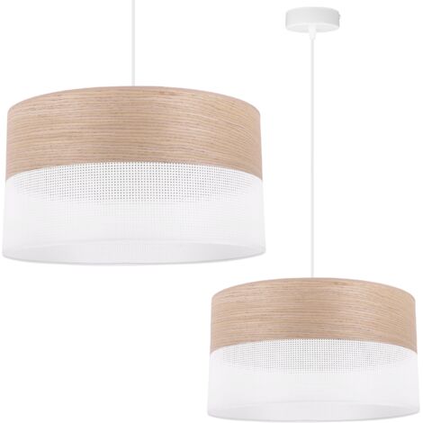 LÁMPARA COLGANTE INDIVIDUAL PANTALLA CLÁSICA DE CHAPA DE ROBLE 40 CM