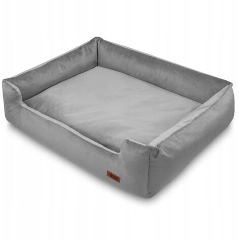 Cama para perro gris terciopelo suave cama bulldog HUGGY DOGGY M (1/5)