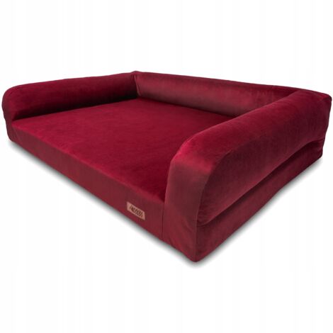 Cama para perro grande, color burdeos, sofá ortopédico, labrador, HUGGY DOGGY XXL