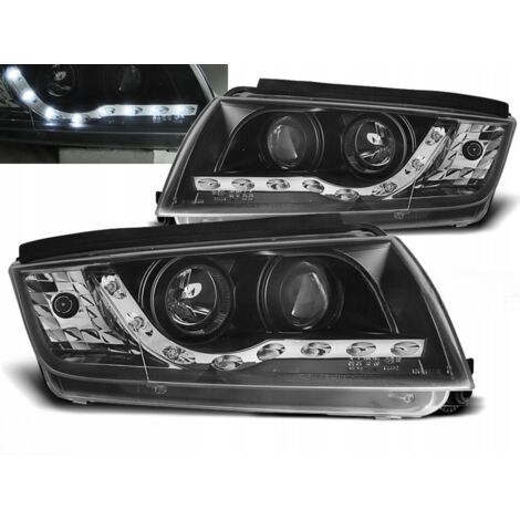 Increíbles faros delanteros para Skoda Fabia de 1999 a 2008 color negro diurno (1/5)
