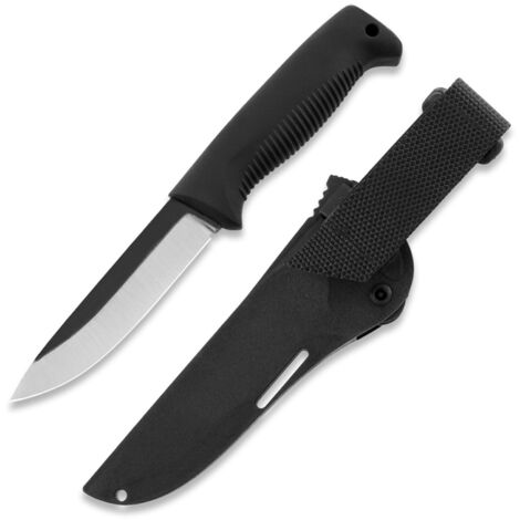 Peltonen Knives M07 Ranger Puukko Sissipuukko FJP146 Cuchillo 80CrV2 Acero Negro Mango TPE Funda compuesta negra
