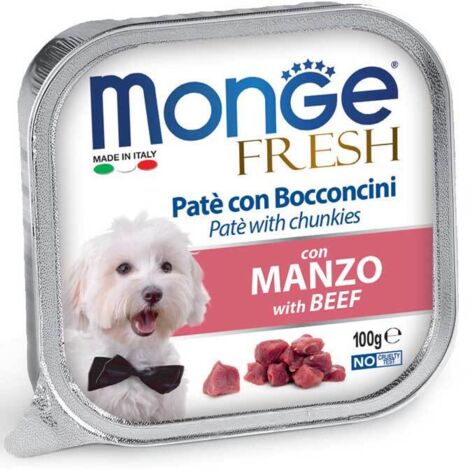 Paté de ternera fresca Monge Dog en trozos 100 g