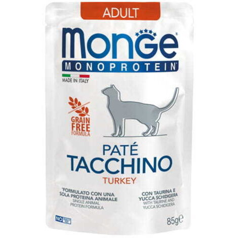 Paté de pavo monoproteico para gatos adultos Monge 85 g