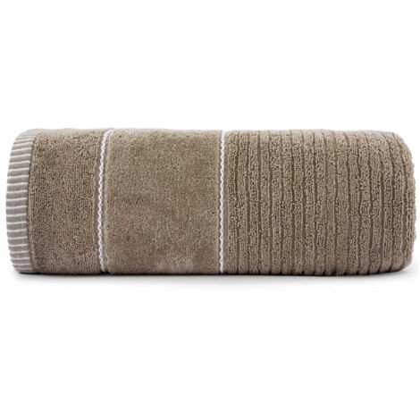 Toalla 70x140 Teo Taupe / Beige oscuro 470g 100% algodón con terciopelo